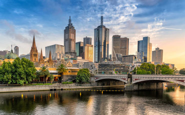 Melbourne CBD Cityscape View From Yarra River
